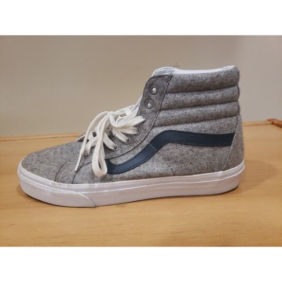 Vans Sk8-Hi Reissue Varsity Skateboarding Shoes Sz 9 men 10.5 women Grey - Picture 8 of 12